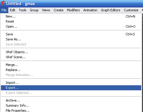 Export in Gmax